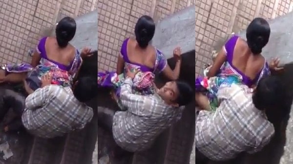 Horny uncle fuck his maid in doggy style outdoor